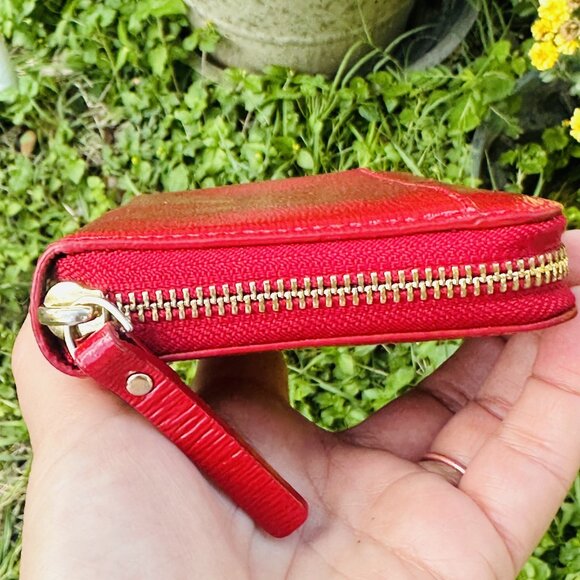 Kate Spade Cedar Street Lacey Patent Leather Red Wallet - Picture 6 of 16